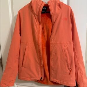 NWOT The North Face Women's Orange Raincoat with fleece lining